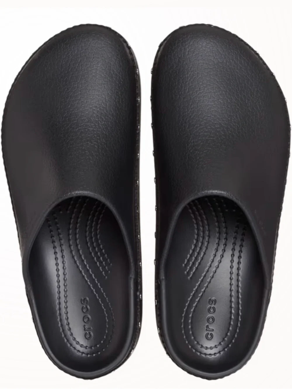 CROCS Black Platform Clog with Silver Stud Accents - Picture 3 of 7
